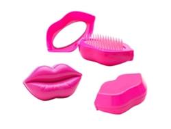 Escova De Massagem Para Cabelo E Couro Cabeludo Plástica Redonda Anti-estática Rosa Choque