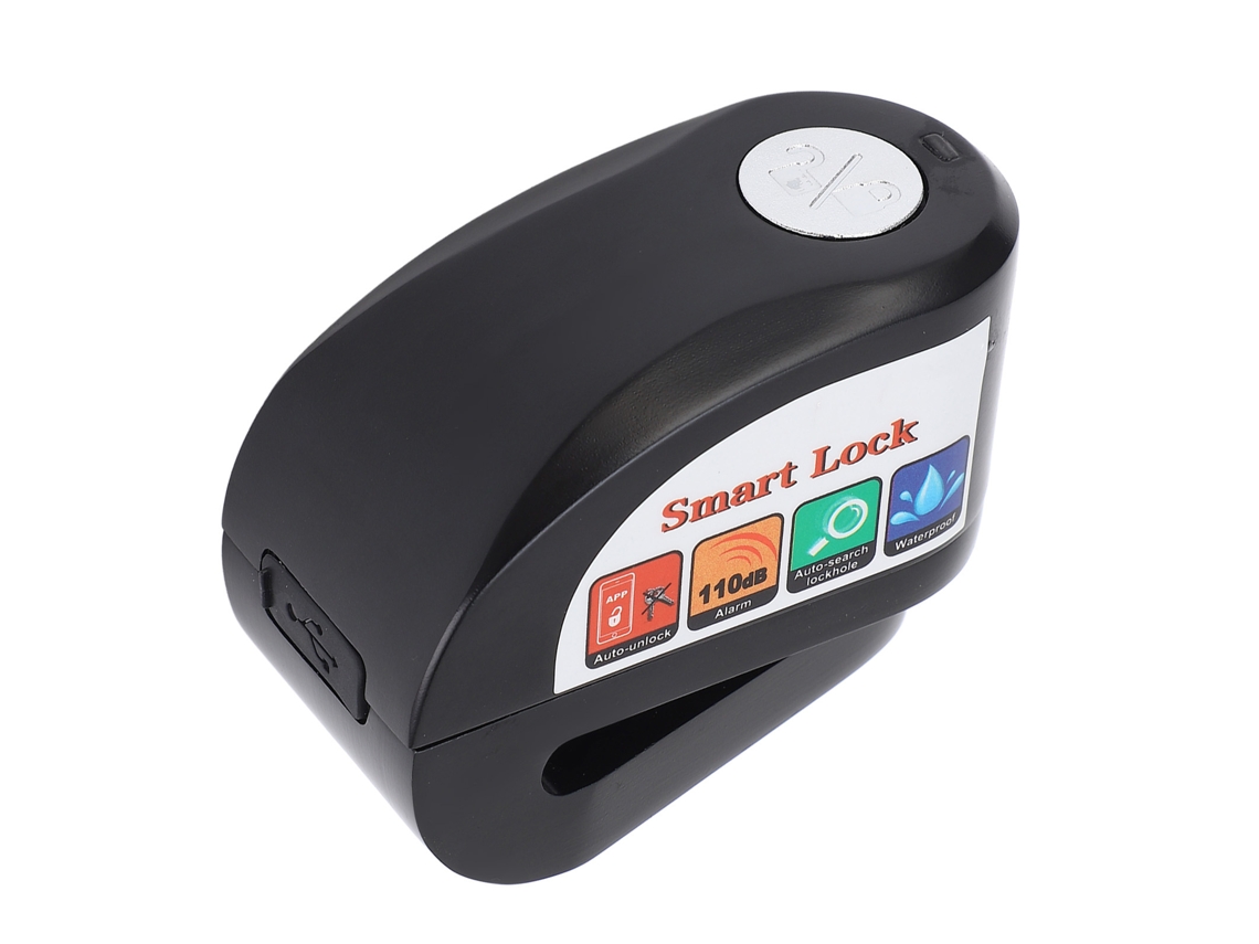 Candado De Disco Para Motocicleta Con Control Por Aplicación, Alarma Antirrobo Bluetooth, Alto Volumen, Resistente A La Lluvia, Inteligente