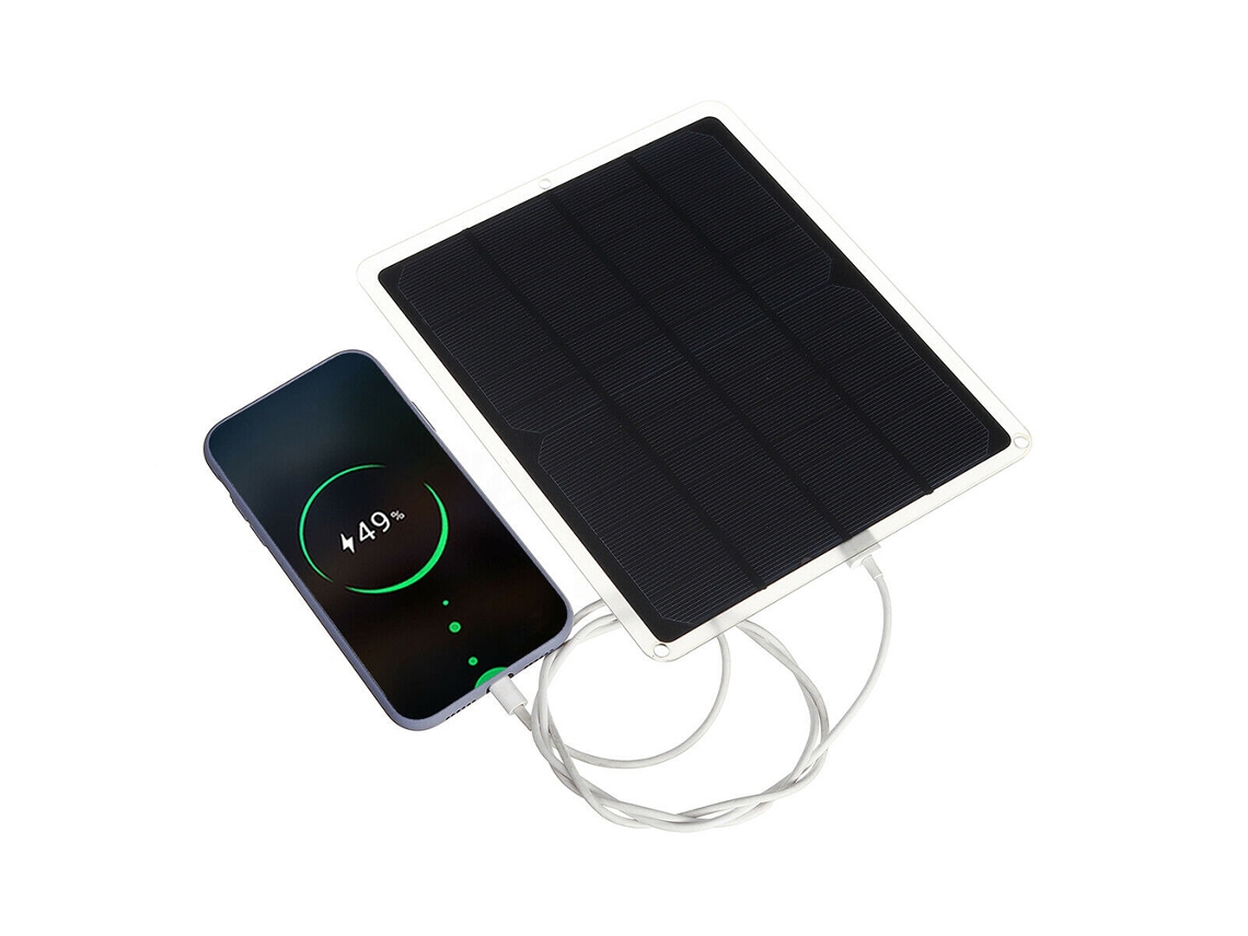 2026-panel Solar 20w Monocristalino 5v Con Puertos Usb Y Type-c Para Camping Senderismo Viajes