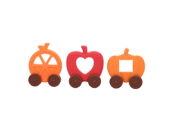 Juego De Chupetes De Halloween Para Bebé, De Silicona Lavable, Con Diseños De Calabaza, Manzana Y Naranja.