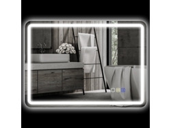 Espejo Led De 50x70 Cm Con Bluetooth Táctil Para Música, Color Plata.