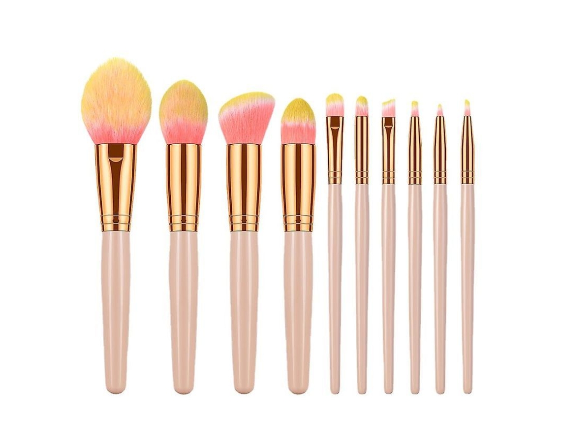 Kit De 10 Brochas De Maquillaje Profesionales Para Base, Sombra De Ojos Y Corrector - Suaves Y Duraderas
