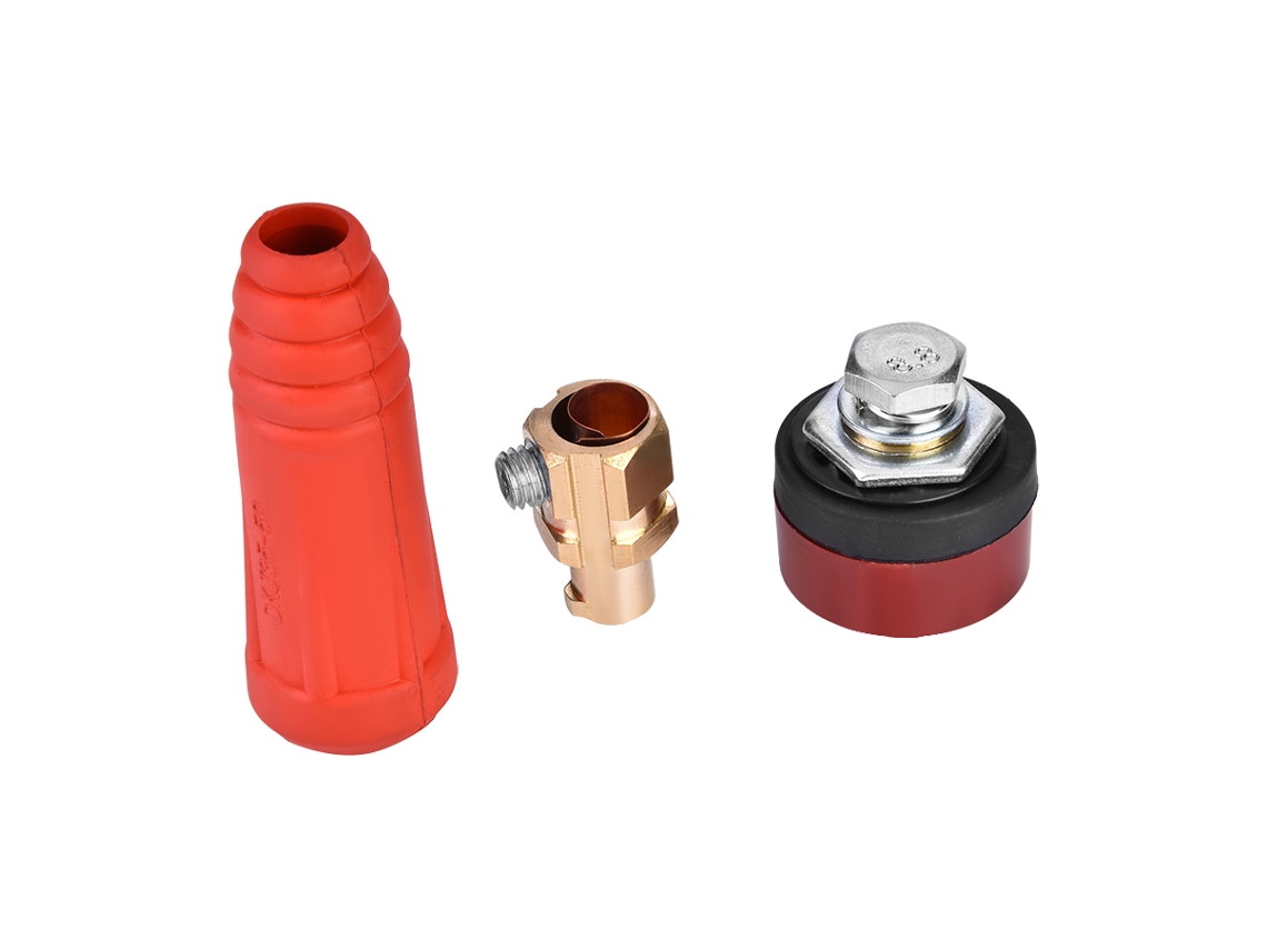 conector rápido DKJ35-50 para cable de soldadura de estilo europeo, rojo, adaptador de conexión rápida.