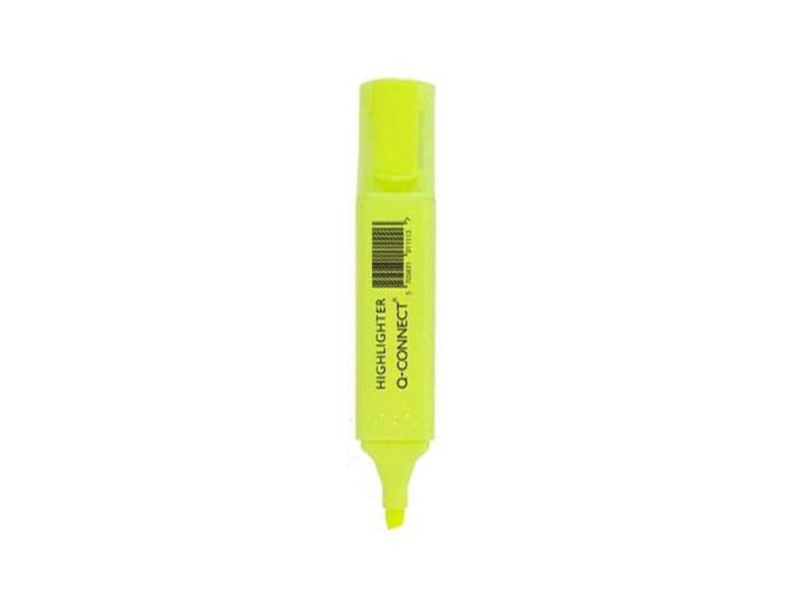 Marcador Fluorescente Q-Connect  de Ponta Biselada Amarelo