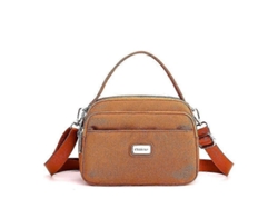 Bolso bandolera informal para mujer, de gran capacidad y con múltiples compartimentos, color naranja, Lalamoli