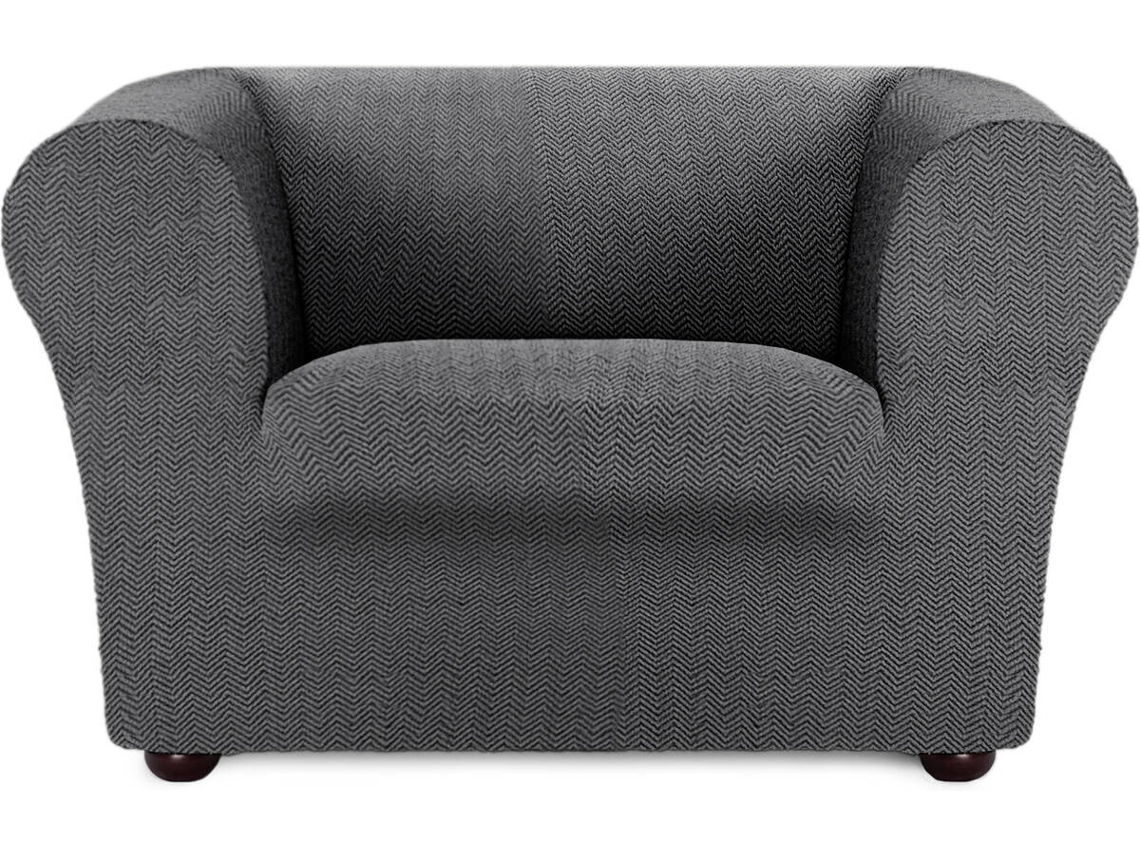 Funda de Sillón EYSA Chester/Klippan Premium Jaz Tejido Multielástico (130 x 110 x 100 cm - Poliéster y Algodón - Gris Oscuro)