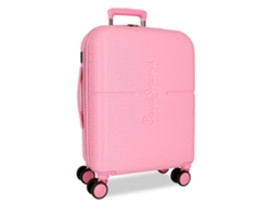 Maleta de cabina ABS con detalles en rosa de Pepe Jeans