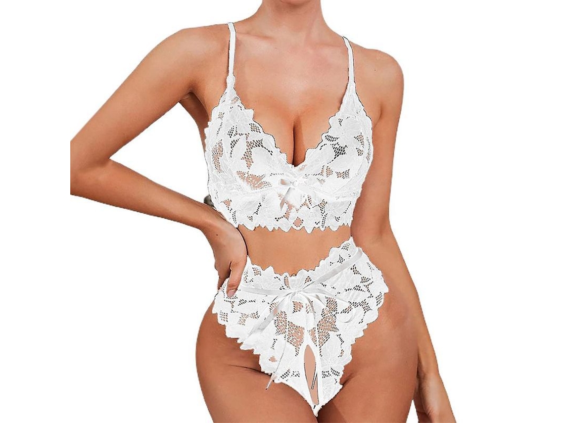 2026-conjunto De Lencería Transparente De Encaje Para Mujer Con Sostén Push Up Y Tanga Sin Tapón Ropa Interior Y Pijama