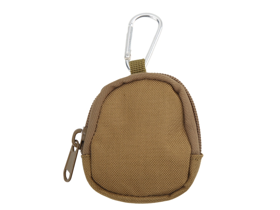 Mini llavero portátil de nailon 1000D duradero con hebilla triangular redonda y clip para auriculares para exteriores.