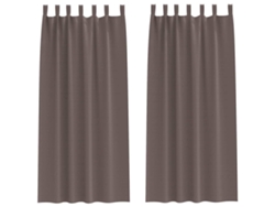 Maison Exclusive - Cortinas Opacas Con Anillas 2 Pcs Marrón Oscuro 225 X 140 Cm