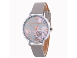 Reloj De Pulsera De Moda Para Mujer, De Estilo Casual, Con Movimiento De Cuarzo Y Esfera Sencilla En Poliuretano Gris.