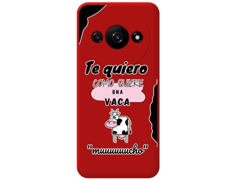 Funda Roja Diseño Vaca para Xiaomi Redmi A3 TUMUNDOSMARTPHONE Silicona Líquida Rojo