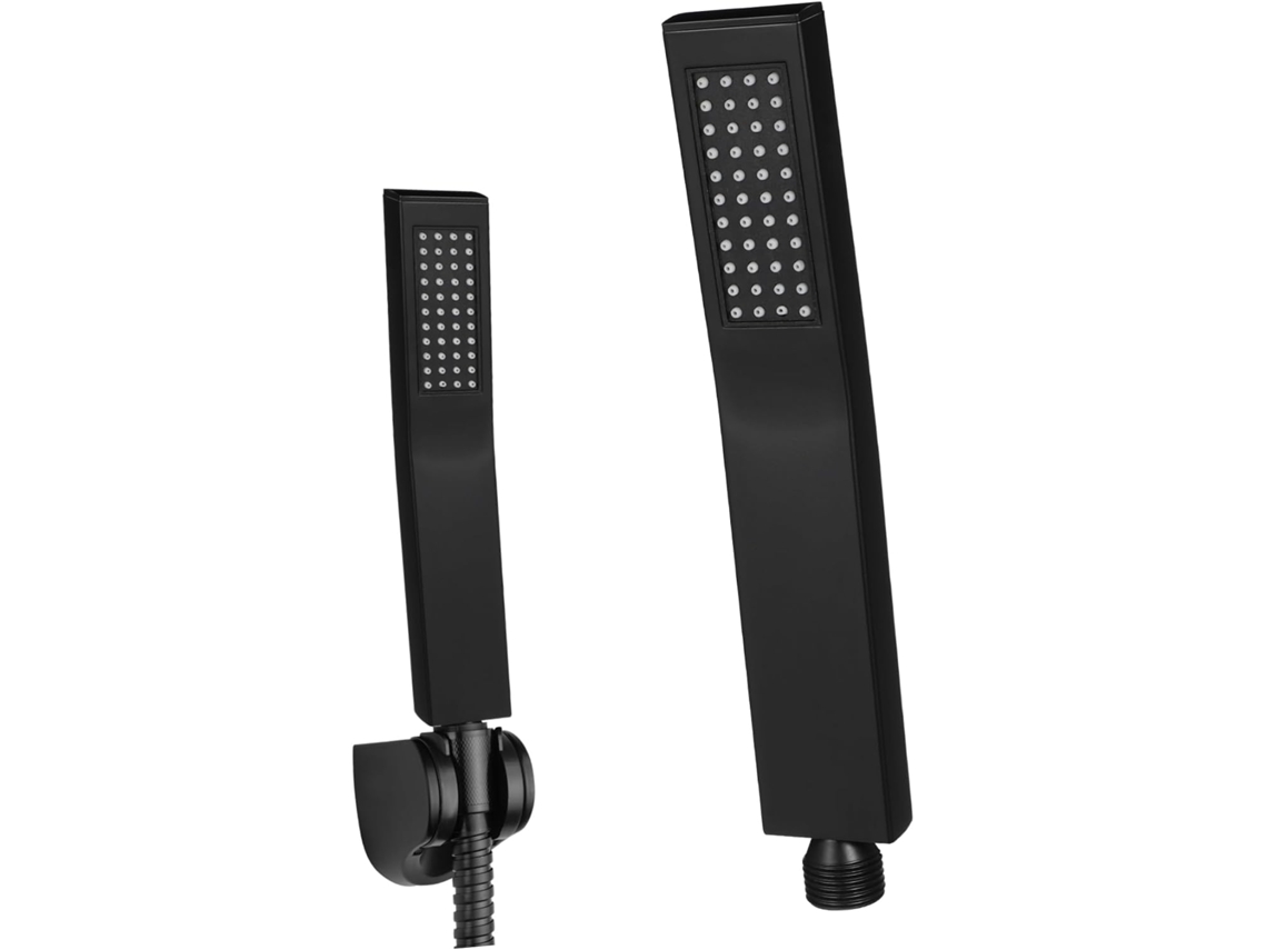 Ducha de mano de acero inoxidable con potente chorro de lluvia, diseño elegante y duradero para baños. Gokoco