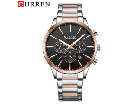Relojes para Hombre con Reloj Informal de Acero Inoxidable y Metal Reloj con Fecha en la Mano para Hombre - Concha Gris Rosa VEANXIN