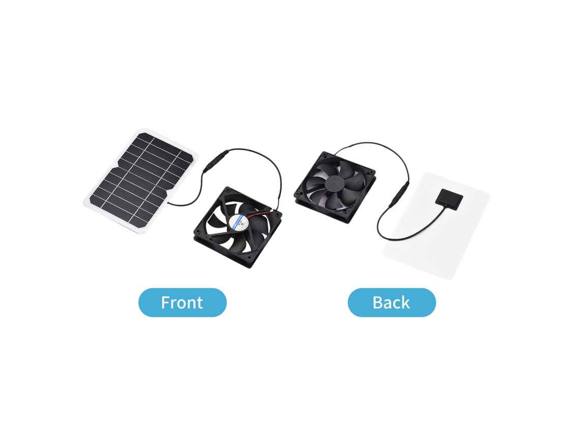 Panel Solar De 6w Y 5v Con Ventilador Para Gallinero, Caseta De Perro, Invernadero, Caravana Y Camping.