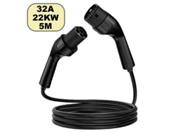 Cable De Carga Coche Eléctrico Tipo 2 A Tipo 2, 22kw 32a Trifásico, Para Wallbox, Impermeable Ip55, 5m - Szsmart