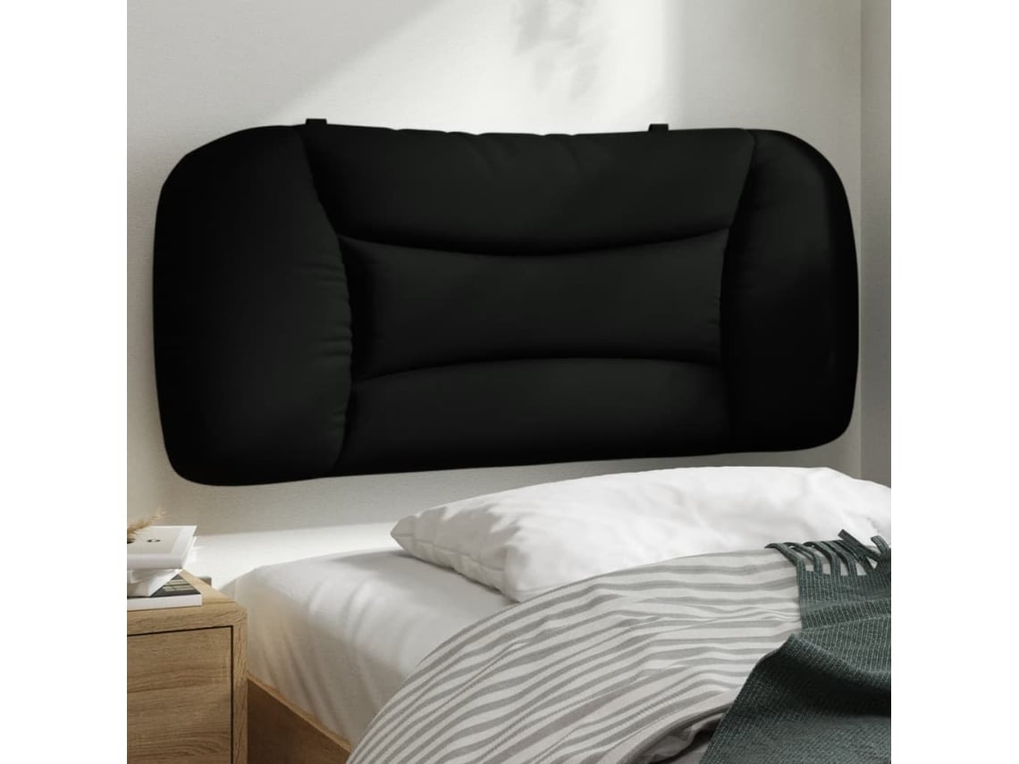 Cabecero De Cama Acolchado Tela Negro 90 Cm