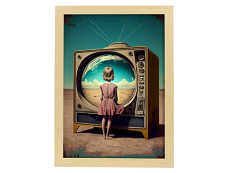 NACNIC Poster Cielo Azul En Estilo Surrealismo Cinematográfico Ilustraciones Y Grabados De Historieta Abstracta Y Artística A3 Marcos Madera