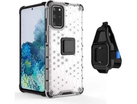 Funda con Clip para Samsung Galaxy S20 Plus PHONESHIELD 4x1 Honeycomb Gris