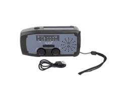 Radio De Emergencia Con Manivela Solar, Am/fm, Noaa, Linterna Led, Batería De 2000 Mah, Portátil, Color Negro.