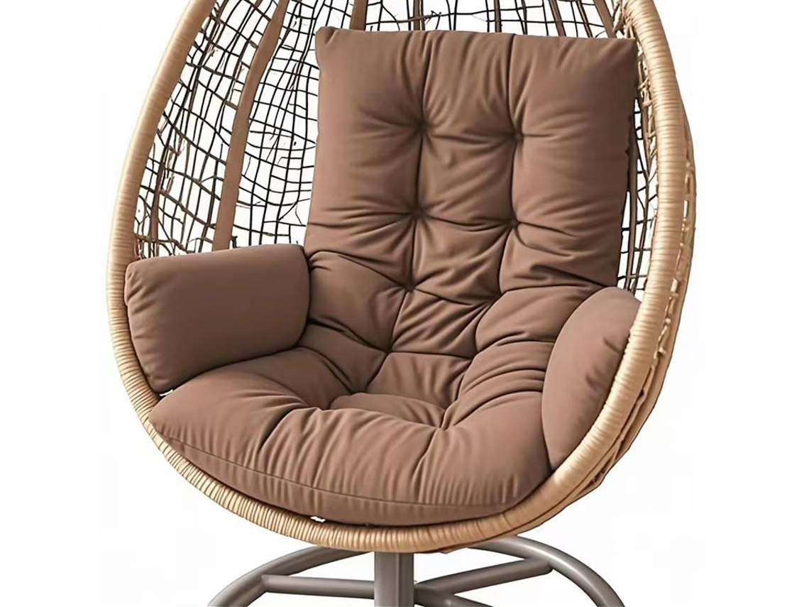 Cojín Para Silla Colgante Con Reposabrazos, Grueso, Suave Y Cómodo Para Jardín, Exteriores E Interiores Marrón