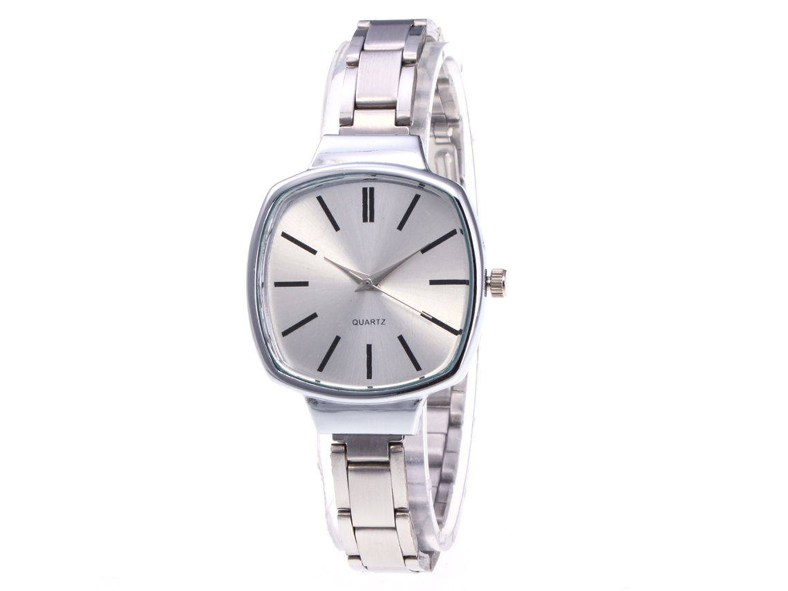 Reloj De Pulsera De Cuarzo Para Mujer Con Brazalete De Acero, Estilo Casual Y Moderno (plateado)