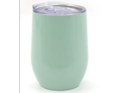 Vaso de vino sin tallo de acero inoxidable, térmico con tapa blanco Kofihety (350 ml)