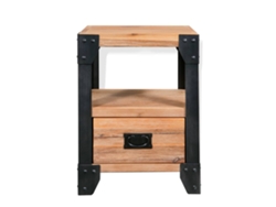 Maison Exclusive - Mesita De Noche De Madera Maciza Acacia Y Acero 40x30x54 Cm
