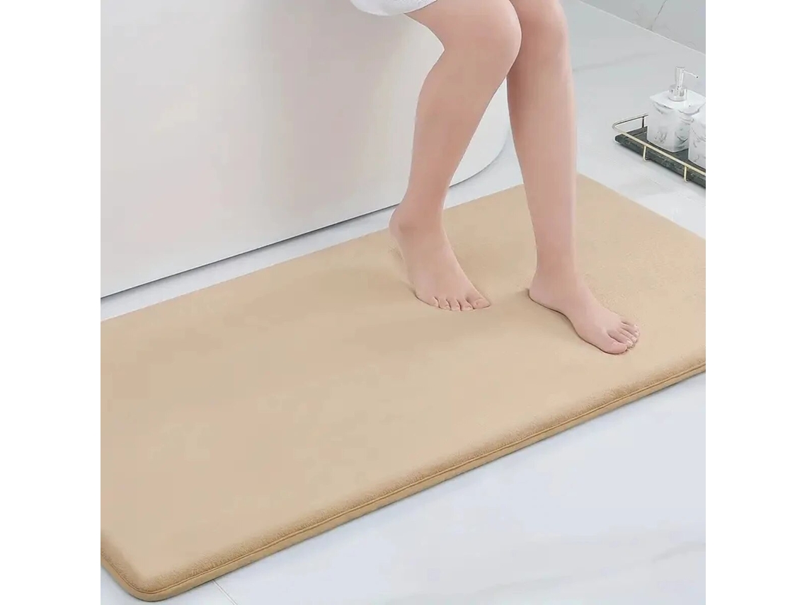 (albaricoque) Alfombra De Baño Grande, 19,7 X 47,2 Pulgadas, Antideslizante Y Absorbente, Fabricada En Fibra De Poliéster.