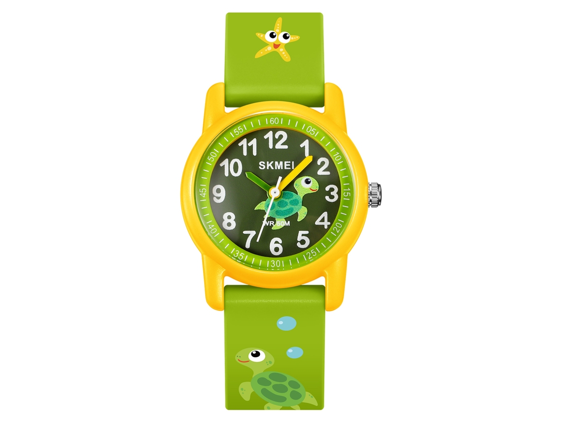 Reloj Infantil Skmei 2157 Con Diseño De Dibujos Animados, Resistente Al Agua Hasta 50 M, Correa De Silicona.