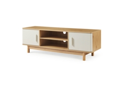 Mueble de TV Ferrersp de 2 puertas MDF 140x40x45 cm Roble/Arena [EN.CASA]