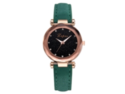 Reloj De Pulsera Lvpai Para Mujer Con Pedrería Y Correa De Piel Sintética - Verde