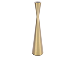 Candelabro geométrico de aluminio dorado, modelo 2026, para velas cónicas de 3 cm, decorativo, 6 x 26,5 cm