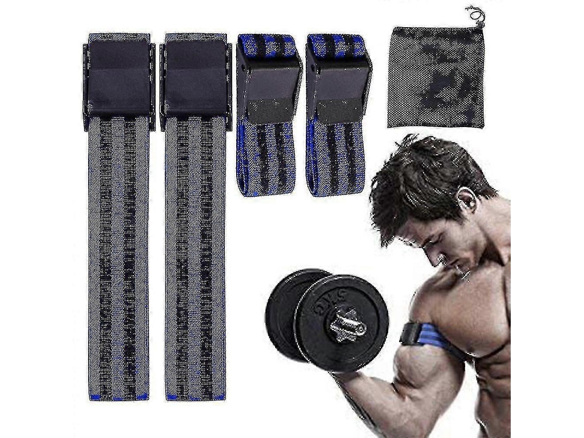 Bandas de restricción del flujo sanguíneo para piernas, brazos y glúteos, bandas de entrenamiento de oclusión Rosewell Blue (paquete de 4)