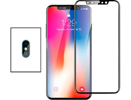 Kit Protector de Cámara Trasera Apple iPhone X / XS PHONECARE y Cristal Templado 5D Full Cover