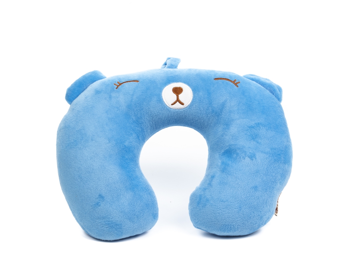 Almohada De Viaje Cojín Cervical Infantil. Extra Suave, Relleno Interior Confortable. Diseño Osito.