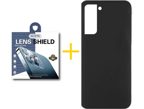 Carcasa + 2 Protectores de Cámara para Samsung Galaxy S22 Plus 5G ACCETEL Negro