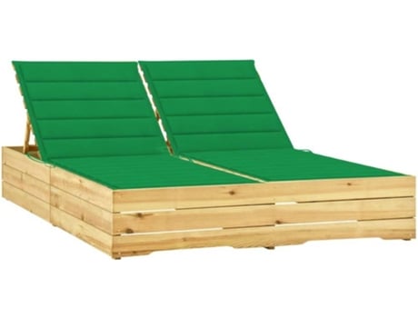 Tumbona VIDAXL Verde Madera (198x135x75 cm)