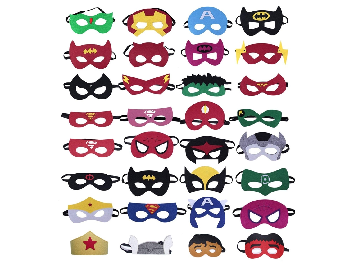 Máscaras de fieltro para Halloween - Paquete de 32