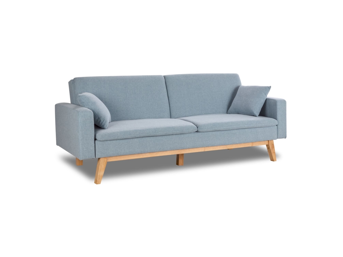 Sofá Cama Azul Celeste NALUI Reine 3 Plazas