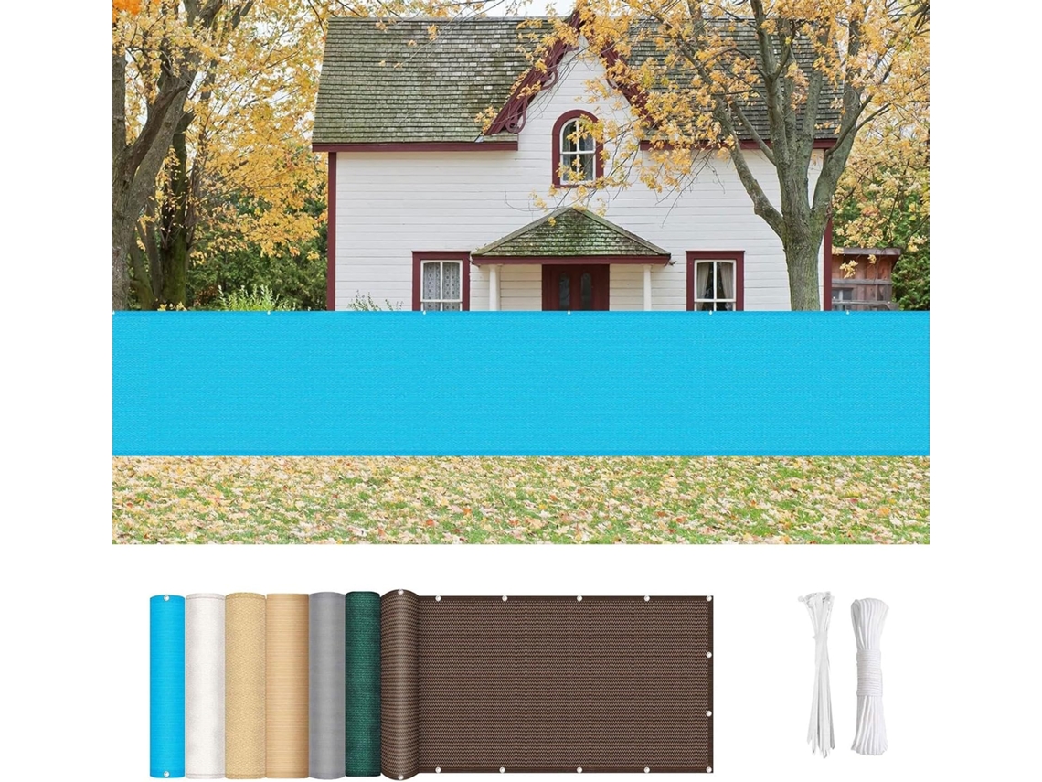90 X 450 Cm, Pantalla Privacidad, Guojun, Hdpe 220 G/m², Transpirable, Con Cuerdas Y Bridas, Para Balcón