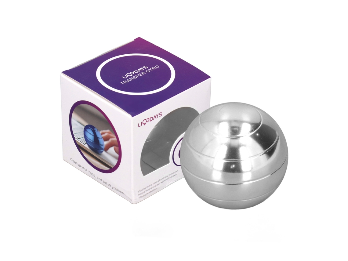 Bola giroscópica de aleación 2026 de 45 mm, juguete antiestrés para aliviar la ansiedad, color plata.