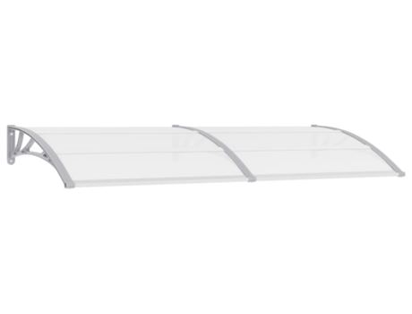 vidaXL Marquesina para puerta PC gris 240x100 cm