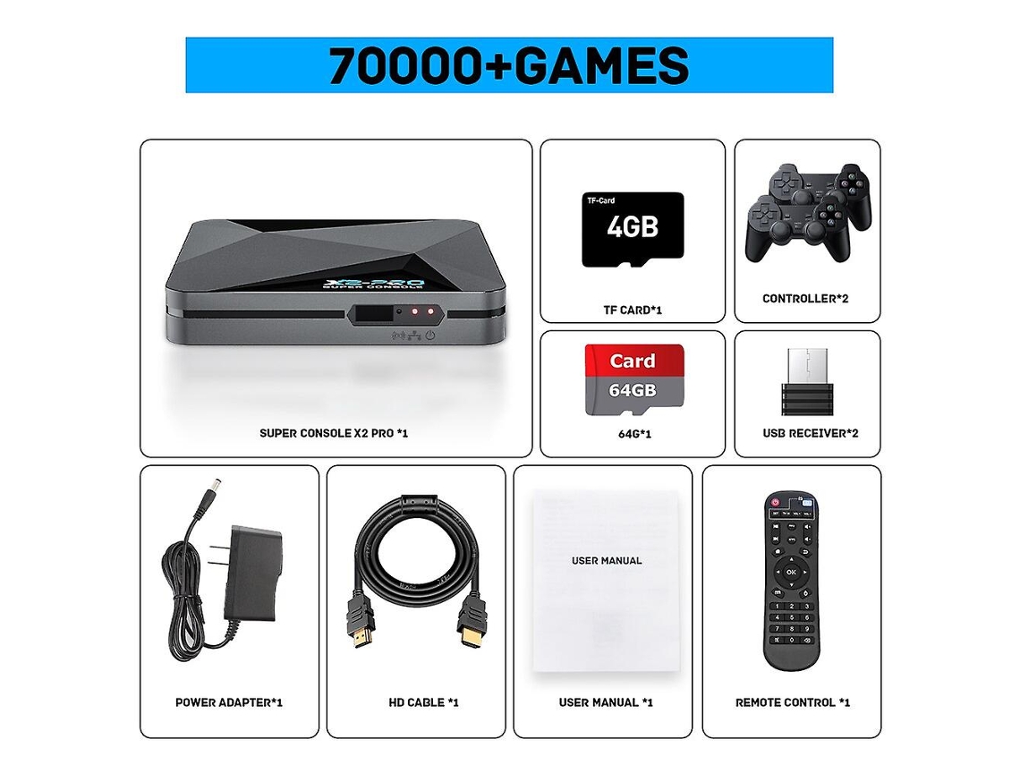 Kinhank Retro Super Console X2 Pro 90000 Videojuegos Para Ps1/dc/mame/ss Con Gamepad Caja De Juego De Regalo Para Niños