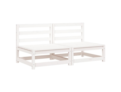 Conjunto 2 Sofá De Jardín VIDAXL Blanco (70x70x67 cm)