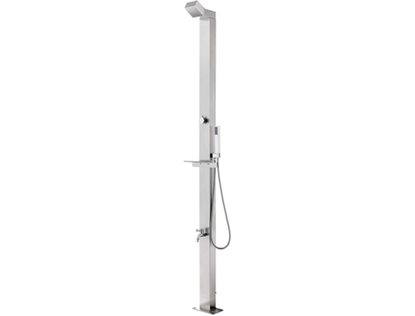 vidaXL Ducha de jardín acero inoxidable 220 cm