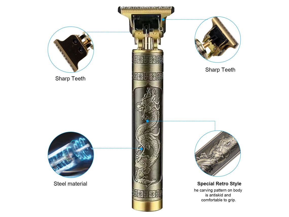Tijera Eléctrica De Pelo Recargable Inalámbrica Para Uso Doméstico Conjunto De Corte Lavable Con 4 Peines De Posicionamiento