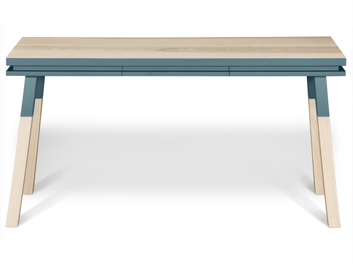 Escritorio MON PETIT MEUBLE FRANÇAIS Rectangular de Madera Maciza Con 1 Cajón 140 cm