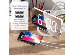 2026-despertador Para Dormilones Fuertes Reloj Mesa Espejo Digital Vibracion Sonido Alto Multifuncional