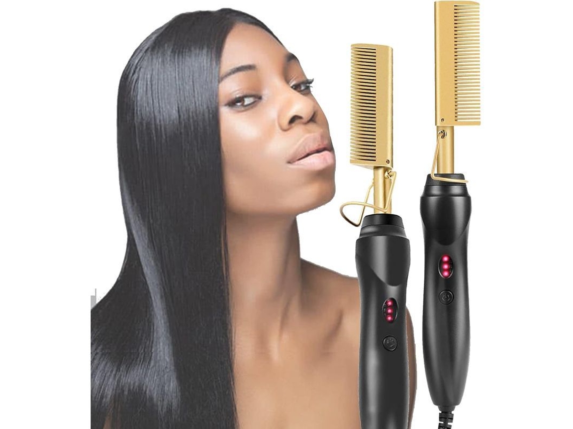 Peine Eléctrico Para Cabello Afro Grueso, Pelucas Y Barba, Portátil, Resistente Al Calor, 1 Unidad.